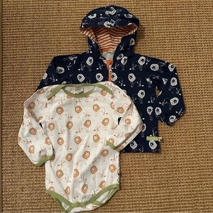 Loud + proud lion long sleeve bodysuit and jacket, size 86/92 (24m)
